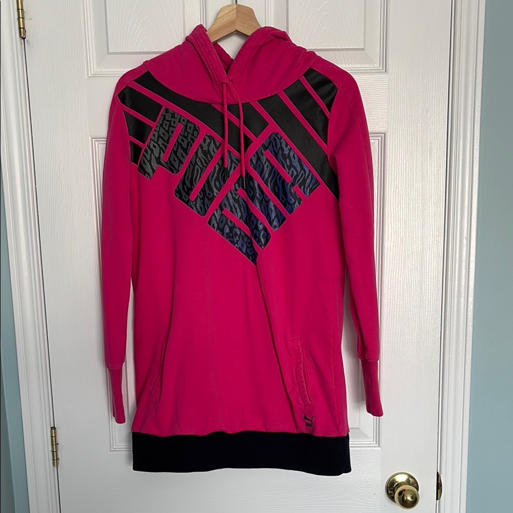 Puma tunic length hoodie with kangaroo pouch